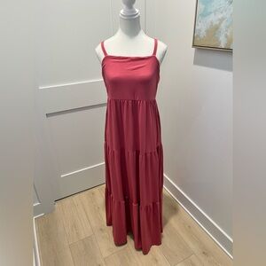 SO pink adjustable strap tiered maxi dress size Large Juniors